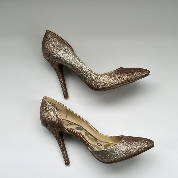 Juicy Couture Gold Glitter Pumps Size 8 Shoe - Picture 5 of 10